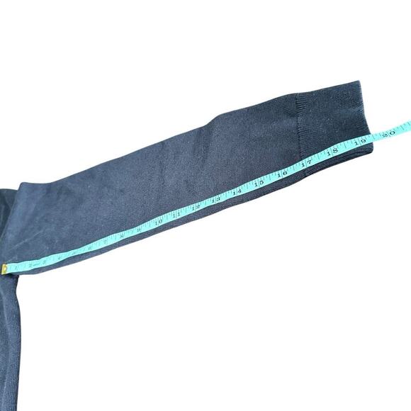 Express V Neck Cotton Pullover Men Sweater Size Medium Black Embroidered Logo - Picture 8 of 8